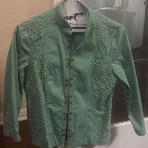 Sea foam green jacket